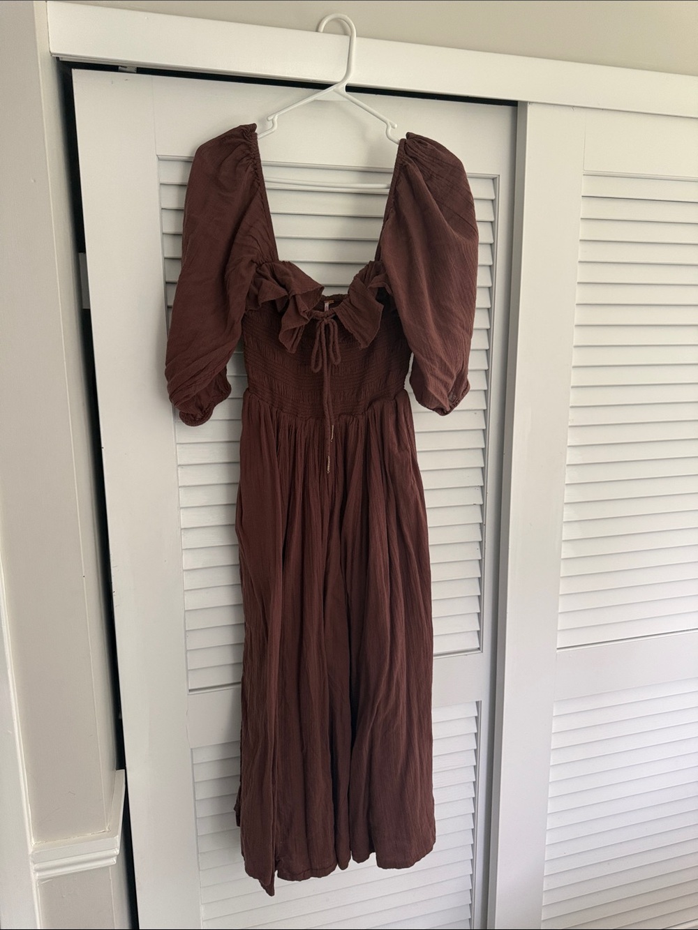 Free People Smocked Oasis Brown Midi Dress - Women